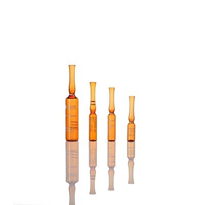 Ampolla de vidrio de borosilicato neutro de 1 ml de resistencia hidrolítica nivel 1 ámbar