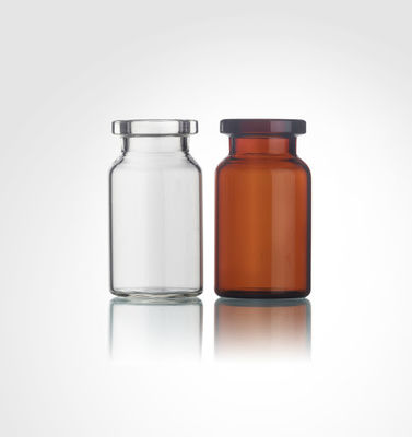 Vial de vidrio de borosilicato tipo I personalizado con tapón de goma